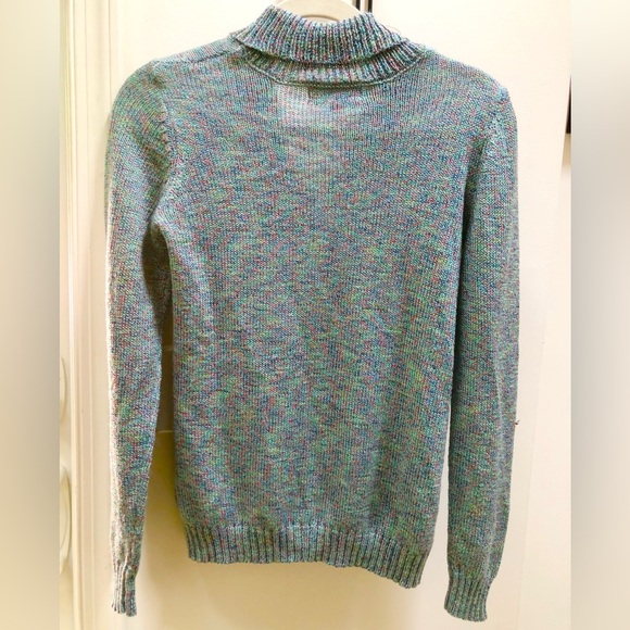 Rainbow Blue Knit Sweater, Open Collar 3 Buttons Excellent Condition - Picture 3 of 7